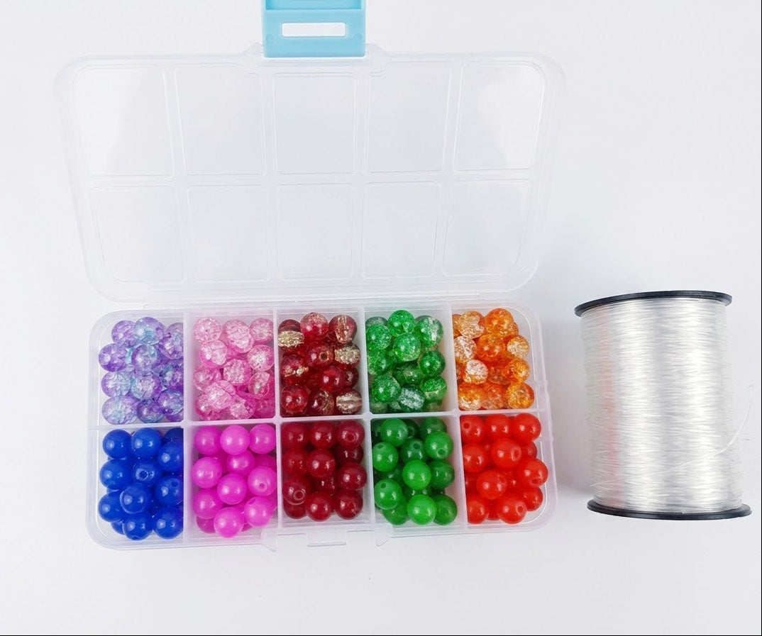 Crack & Marble Beads Kit With 10 Grids Box