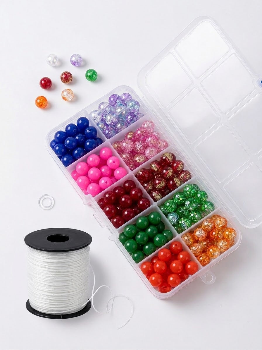 Crack & Marble Beads Kit With 10 Grids Box
