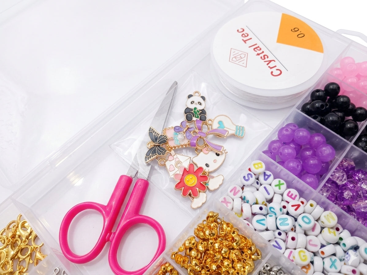 Ultimate DIY Jewelry Making Kit - 24-Grid Beading Supplies Set with Letter Beads, Charms, and Elastic String