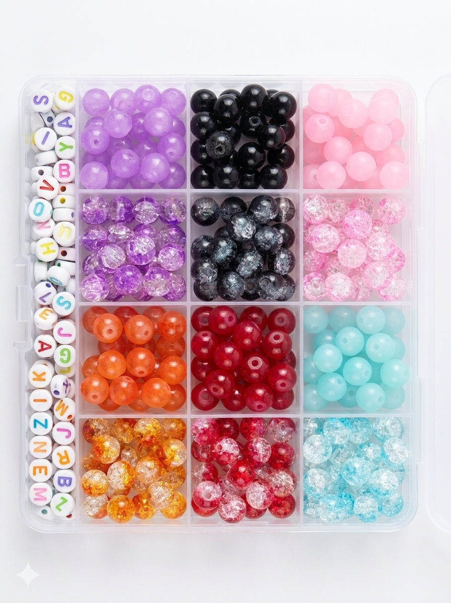 Ultimate DIY Jewelry Making Kit - 24-Grid Beading Supplies Set with Letter Beads, Charms, and Elastic String