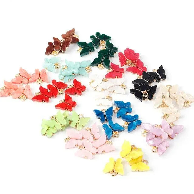 Trendy Acrylic Butterfly Charms – 5/10 Pcs