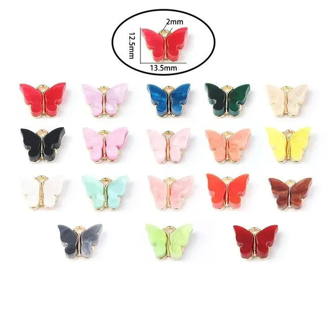 Trendy Acrylic Butterfly Charms – 5/10 Pcs