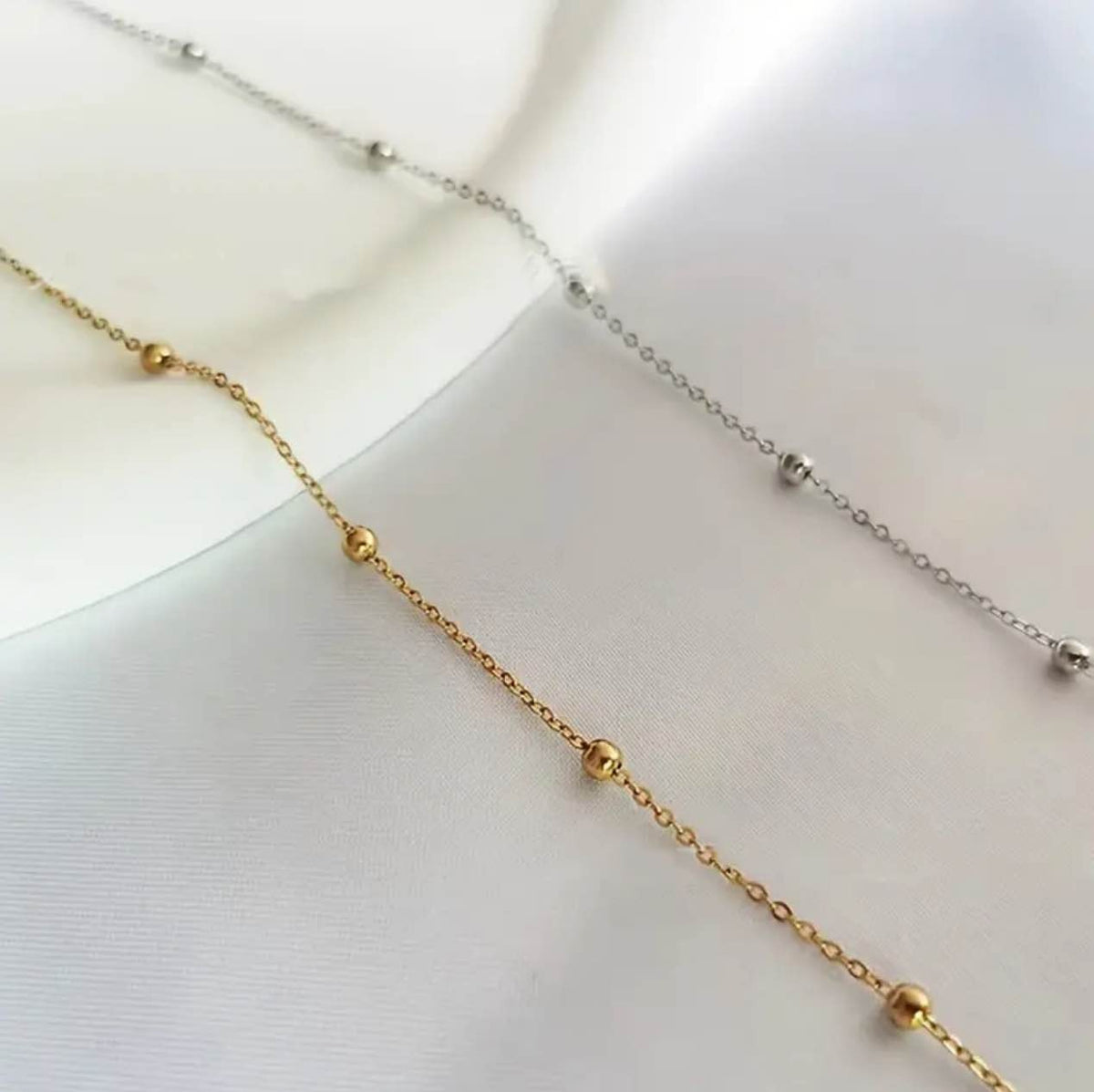 2/5 Yard Beaded Link Chain Roll – Gold & Silver