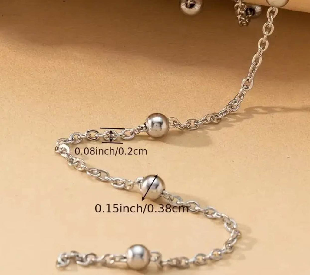 2/5 Yard Beaded Link Chain Roll – Gold & Silver