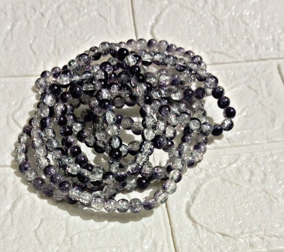 100pcs 8mm Cracked Glass Beads ( 100+ Beads each line )