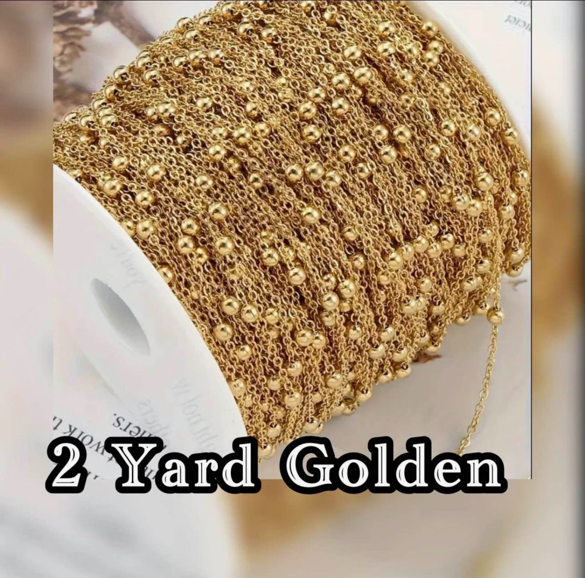2/5 Yard Beaded Link Chain Roll – Gold & Silver