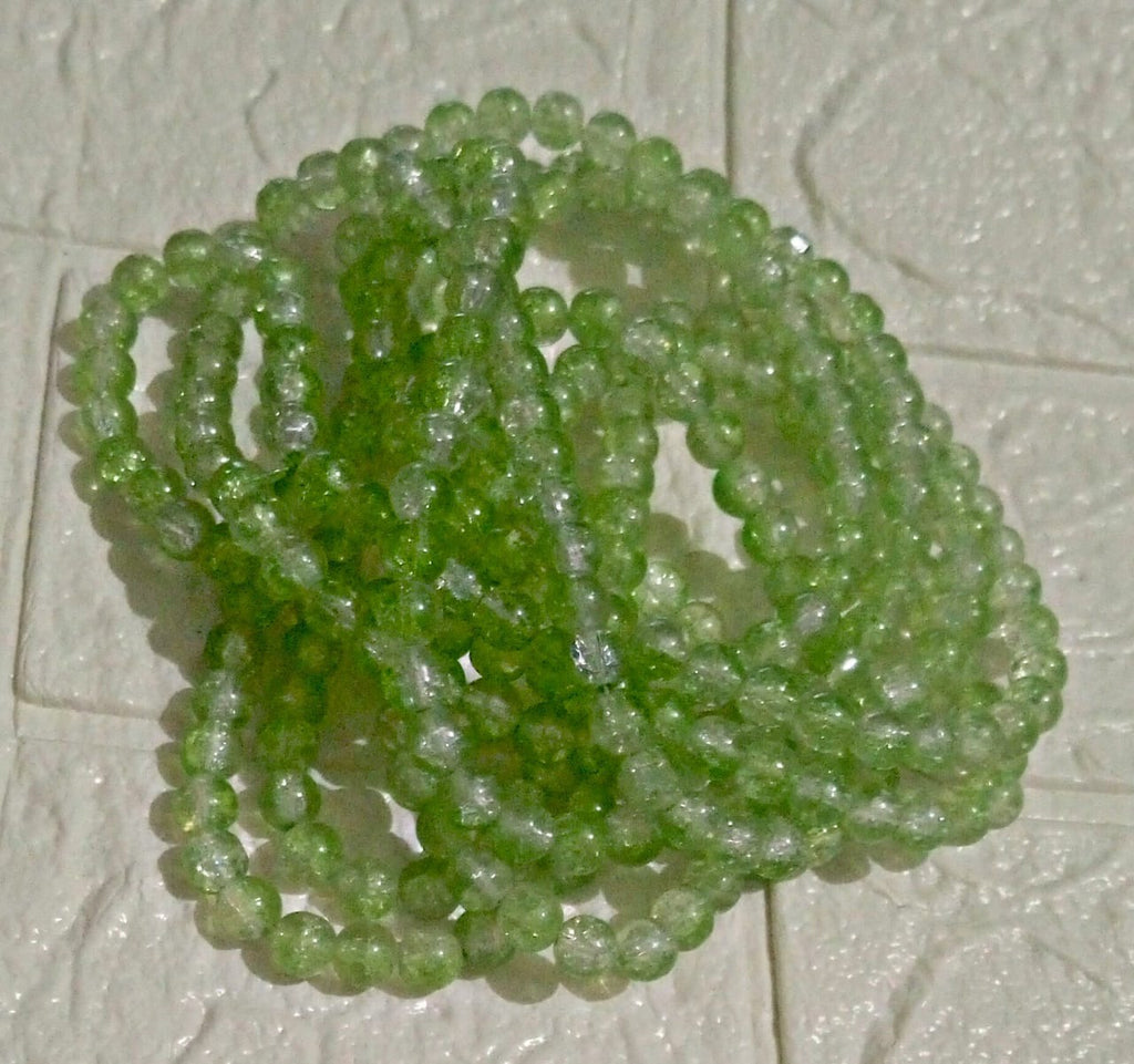 100pcs 8mm Cracked Glass Beads ( 100+ Beads each line )