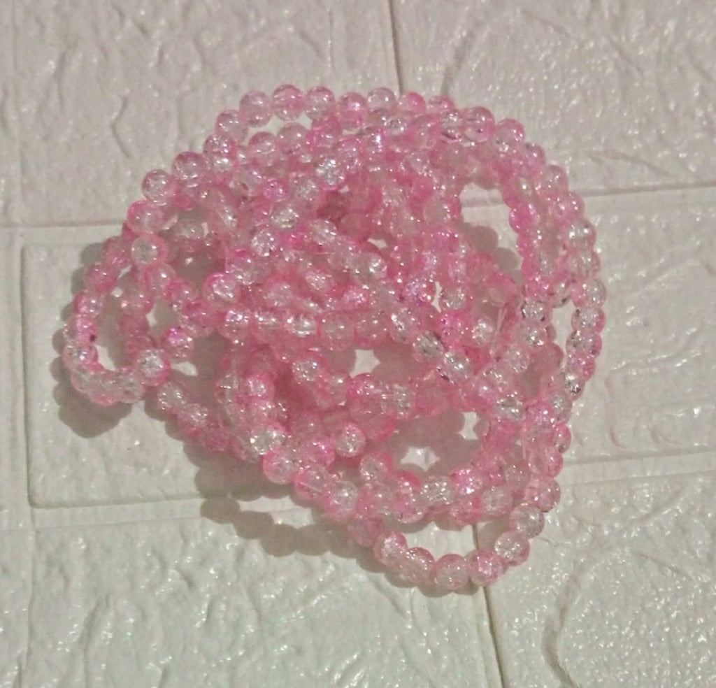 100pcs 8mm Cracked Glass Beads ( 100+ Beads each line )