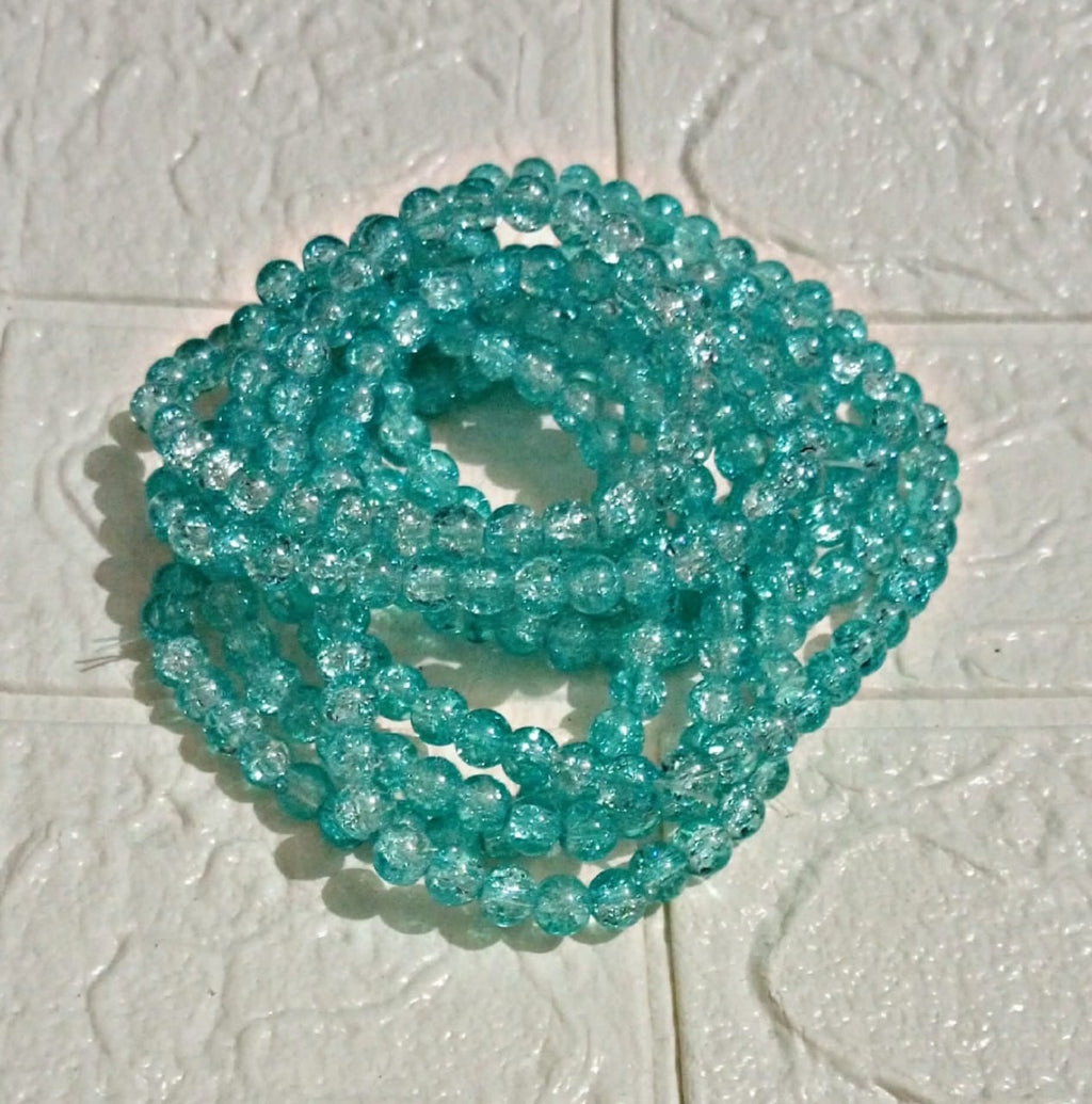 100pcs 8mm Cracked Glass Beads ( 100+ Beads each line )