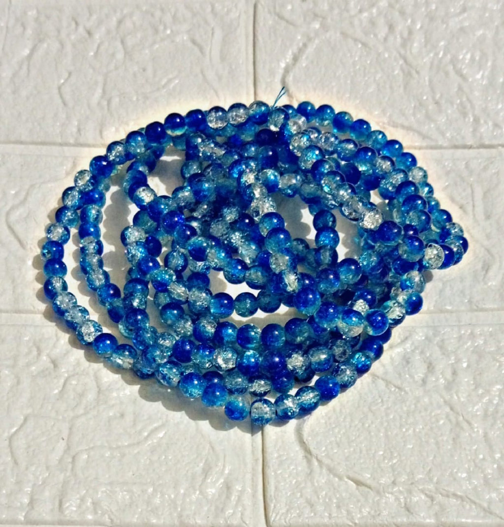 100pcs 8mm Cracked Glass Beads ( 100+ Beads each line )