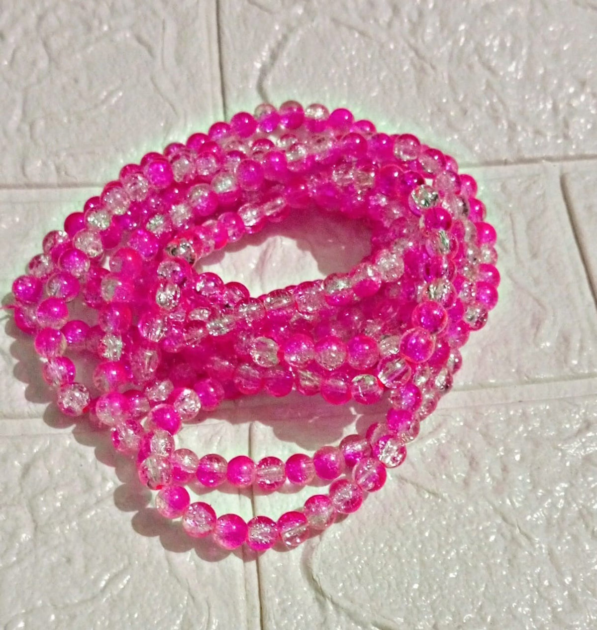 100pcs 8mm Cracked Glass Beads ( 100+ Beads each line )