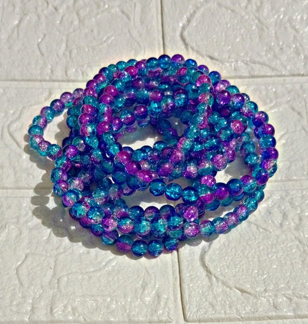 100pcs 8mm Cracked Glass Beads ( 100+ Beads each line )