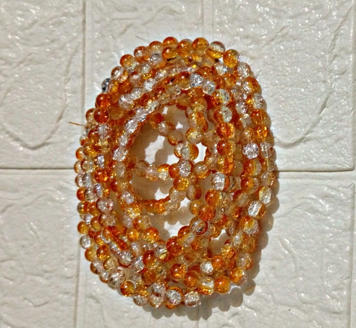 100pcs 8mm Cracked Glass Beads ( 100+ Beads each line )