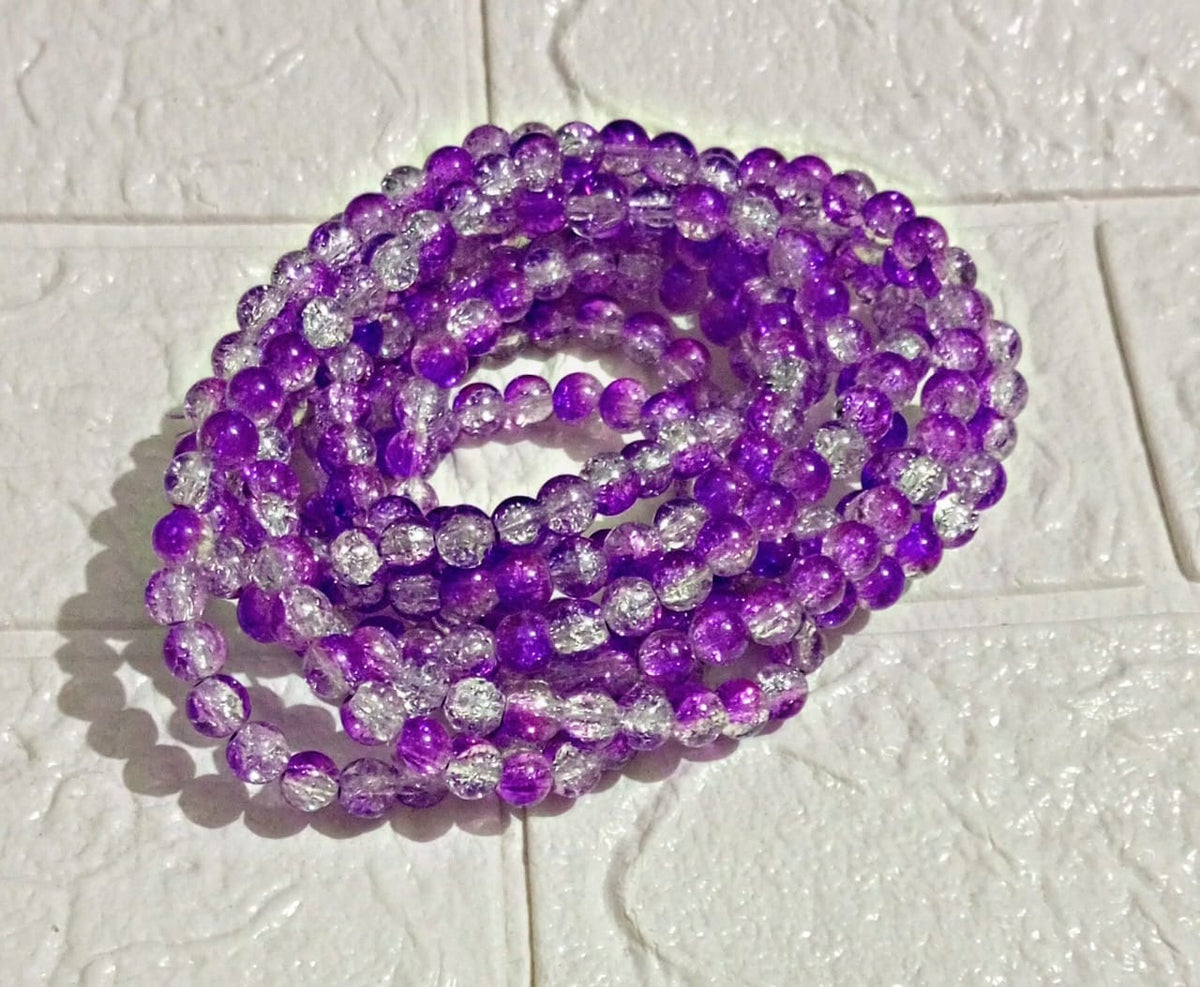 100pcs 8mm Cracked Glass Beads ( 100+ Beads each line )