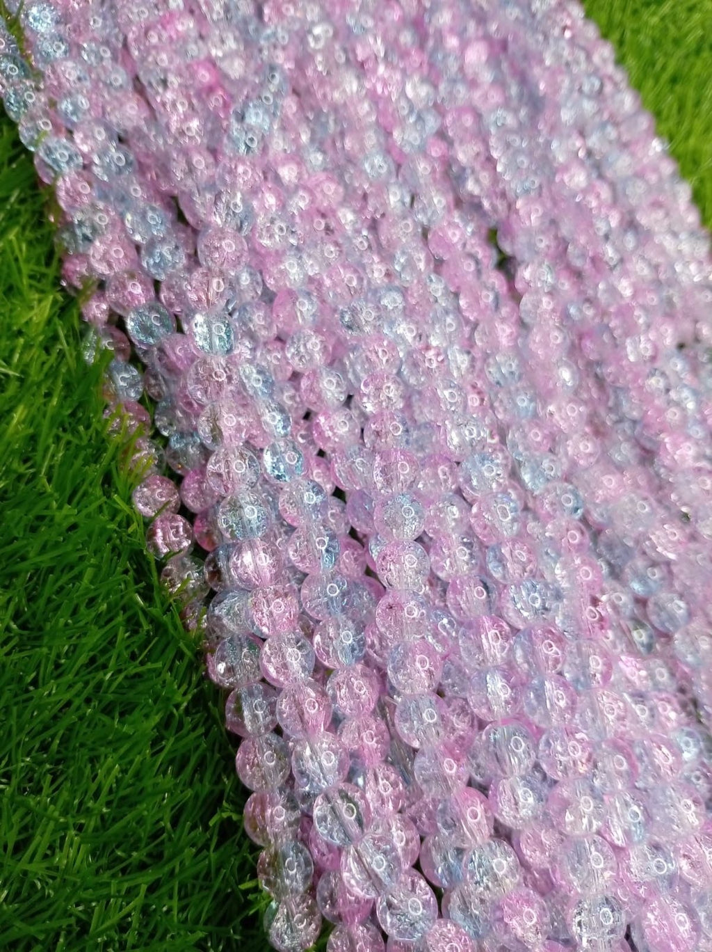 100pcs 8mm Cracked Glass Beads ( 100+ Beads each line )
