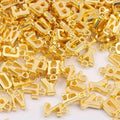 100 Pcs Premium Golden Alphabet Letter Charms – Shiny Gold A-Z