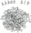 100 Pcs Mini Metal Letter Charms Alphabet - Silver A-Z Initial Pendant Charms for DIY