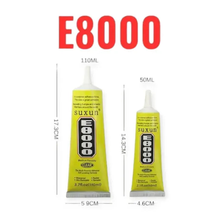 E8000 Super Glue – 50ml & 110ml Strong Transparent Adhesive for DIY & Repairs
