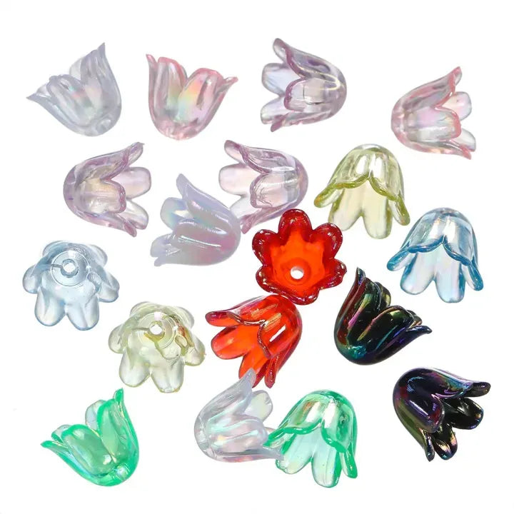 50/100pcs Acrylic Magnolia Flower Beads |