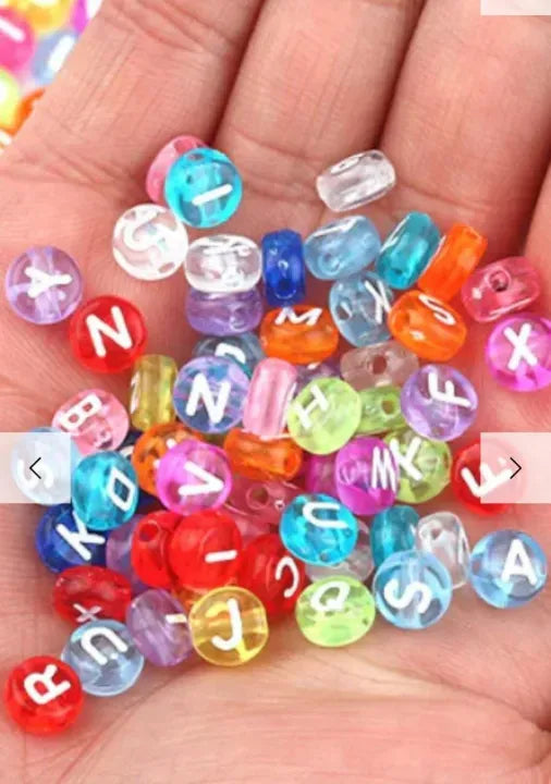 500/100 Pcs Colorful Round Alphabet Beads