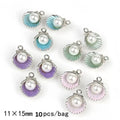10pcs Pearl Shell Charms – 14.5x15.7mm Alloy Dripping Pendant