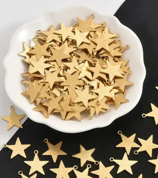 Pack of 100pcs Tiny Star Charms – 6mm Zinc Alloy Pendants
