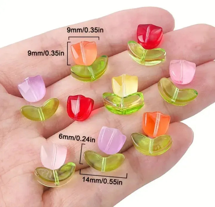 Glass Beads – Tulip | 10 Sets DIY Earrings, Bracelets & Necklace
