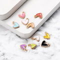 Colorful Alloy Heart Charms – 9x10mm Cute Love Pendants for DIY Bracelets