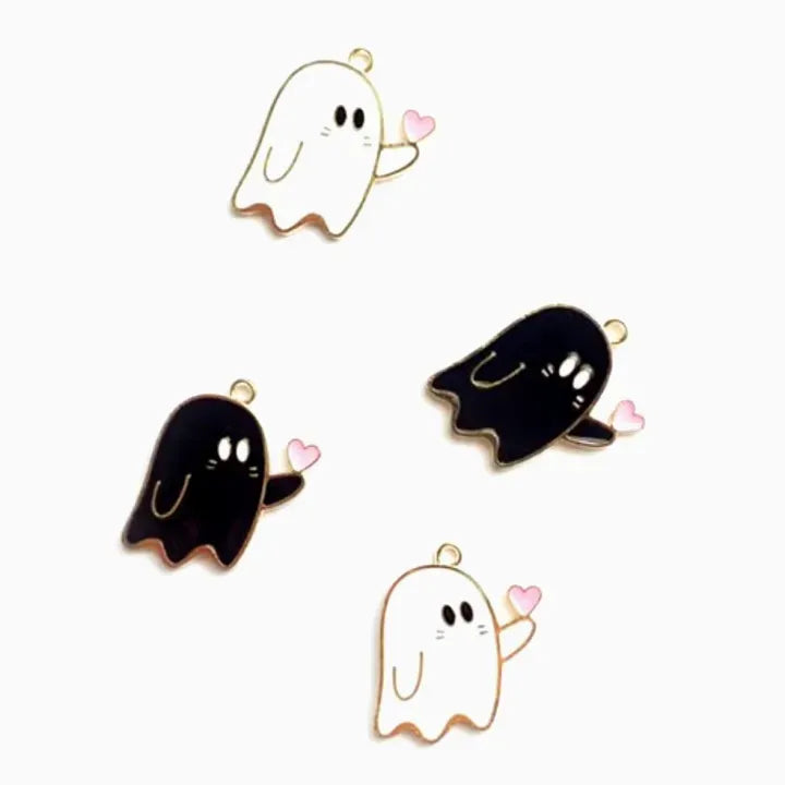 Cute Ghost Charms Black & White Alloy Pendants for Bracelet