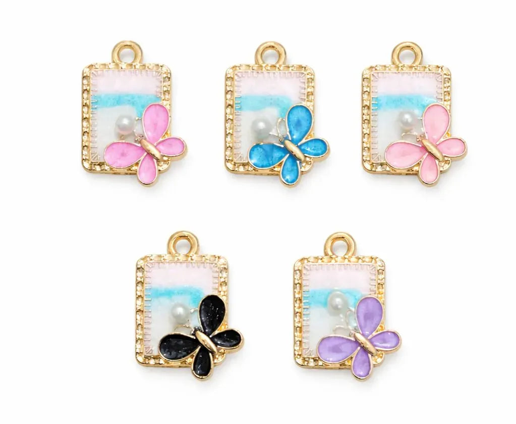 New Trending Alloy Oil Drip Charms Set – Small Enamel Pendants (5pcs / 10pcs)