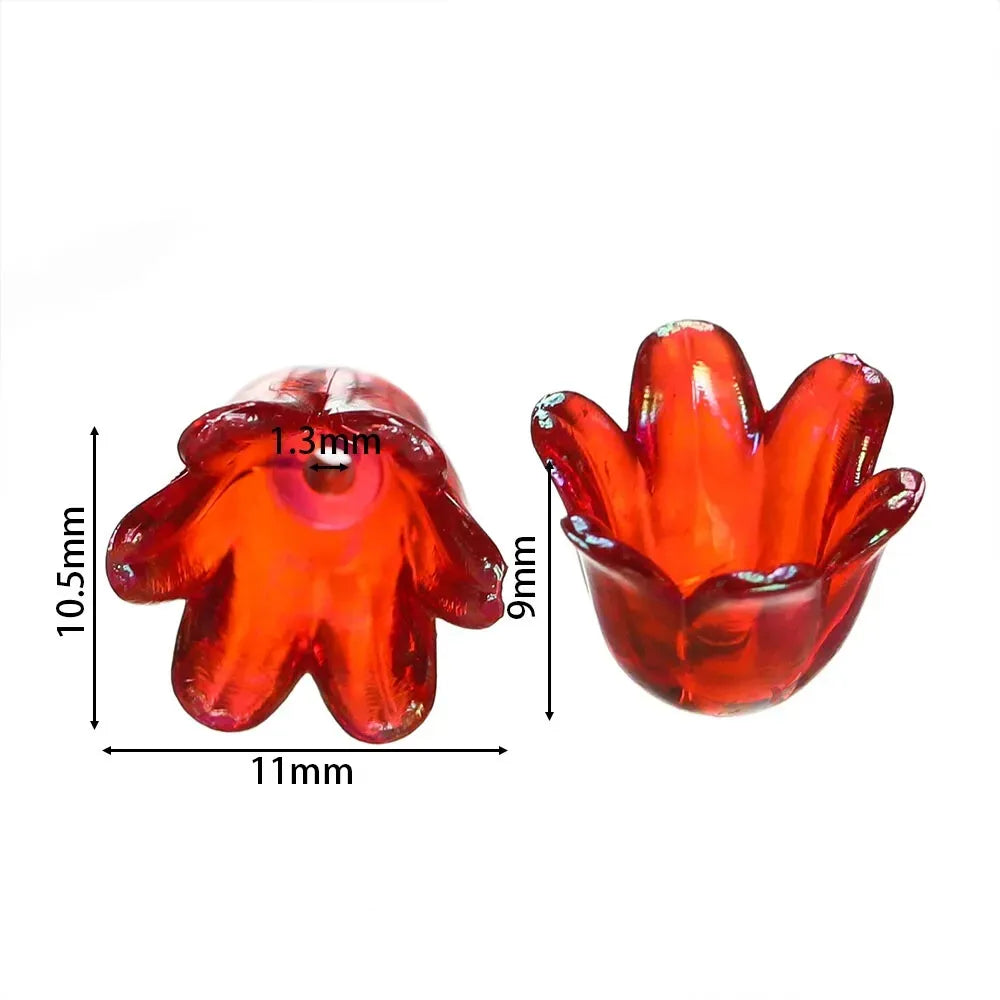 50/100pcs Acrylic Magnolia Flower Beads |