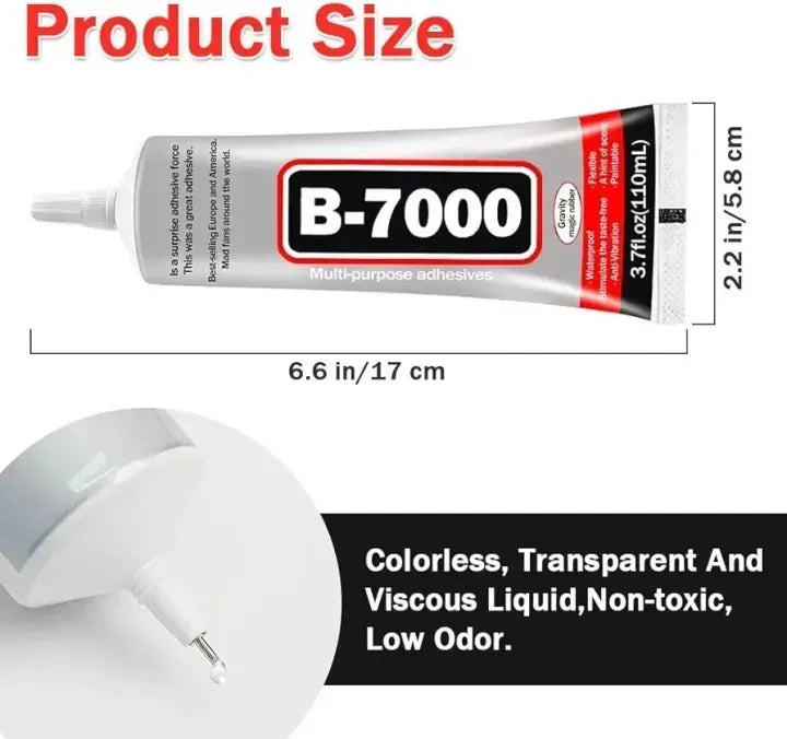 B7000 Multi-Purpose Fabric Glue – 50ml & 110ml Strong Liquid Adhesive for DIY Crafts