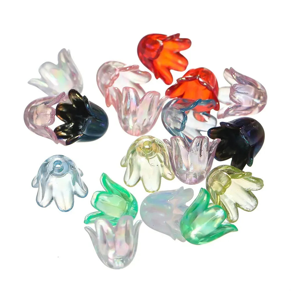 50/100pcs Acrylic Magnolia Flower Beads |
