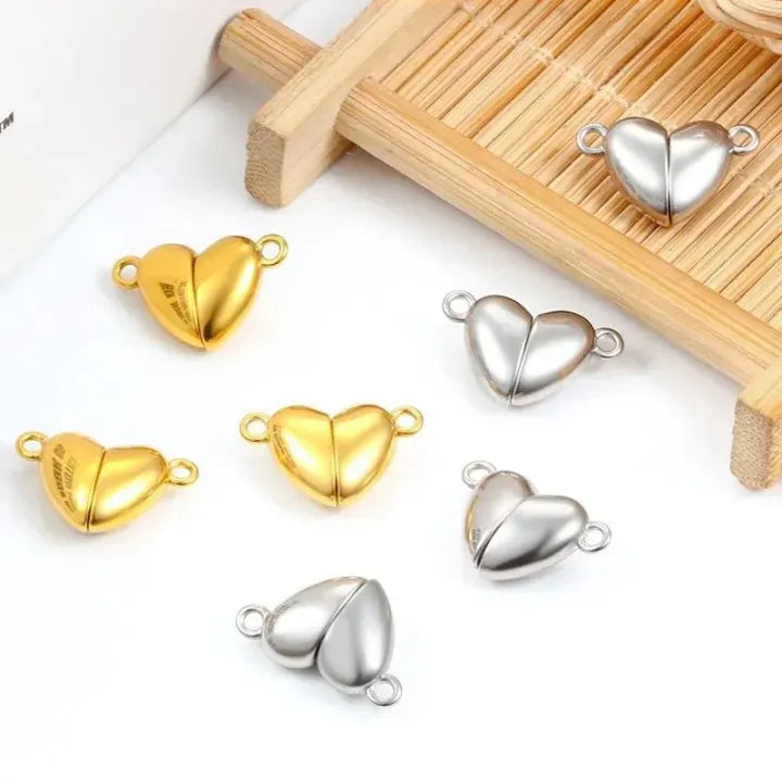 Heart-Shaped Magnetic Clasps – 10 Sets