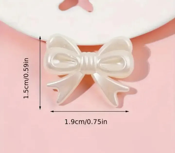 100/50 Pcs Pearl Bow Charm Diy or Jewelry Making
