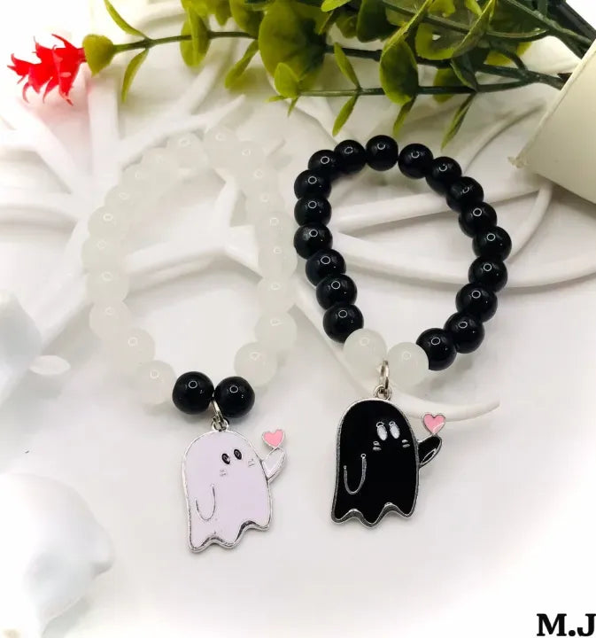 Cute Ghost Charms Black & White Alloy Pendants for Bracelet
