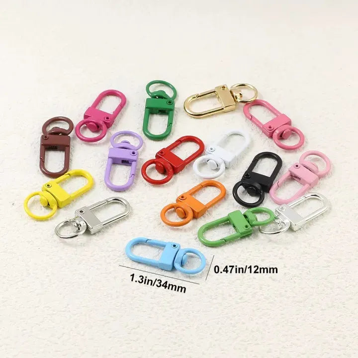 10 Pcs Pack Premium Colorful Metal Lobster Clasps – 360° Swivel Lanyard Snap Hook