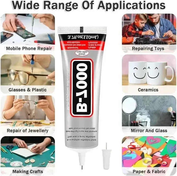 B7000 Multi-Purpose Fabric Glue – 50ml & 110ml Strong Liquid Adhesive for DIY Crafts
