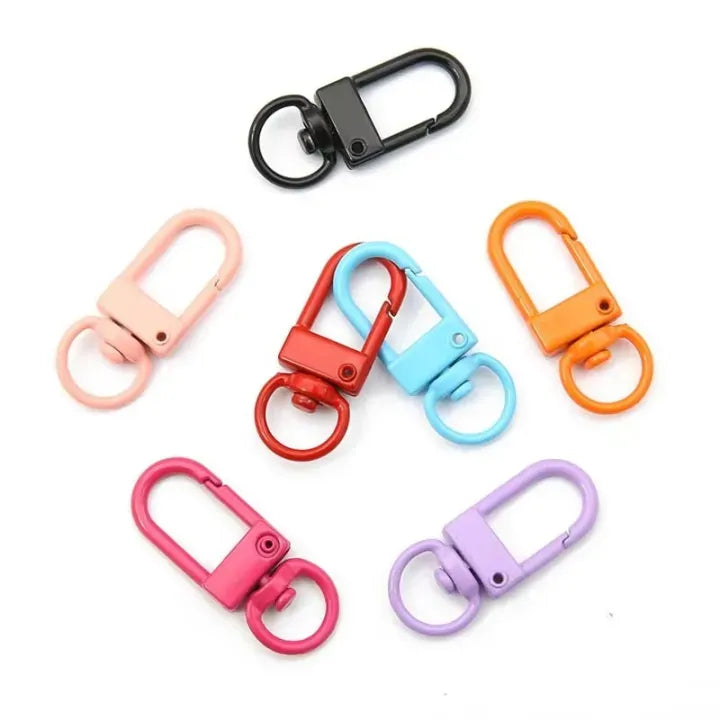 10 Pcs Pack Premium Colorful Metal Lobster Clasps – 360° Swivel Lanyard Snap Hook