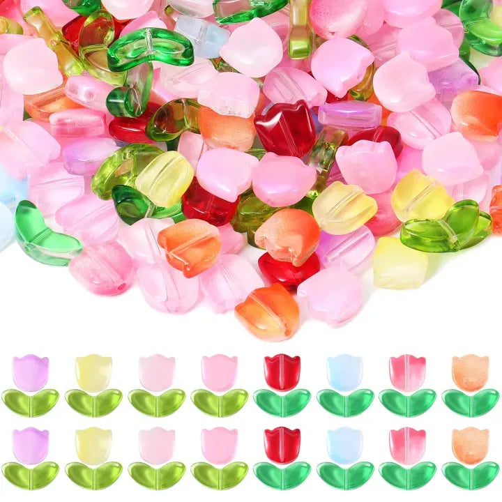 Glass Beads – Tulip | 10 Sets DIY Earrings, Bracelets & Necklace