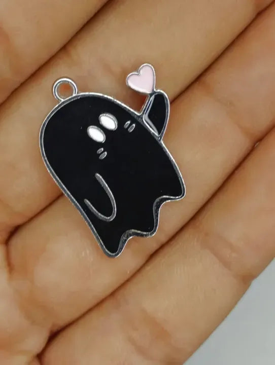 Cute Ghost Charms Black & White Alloy Pendants for Bracelet