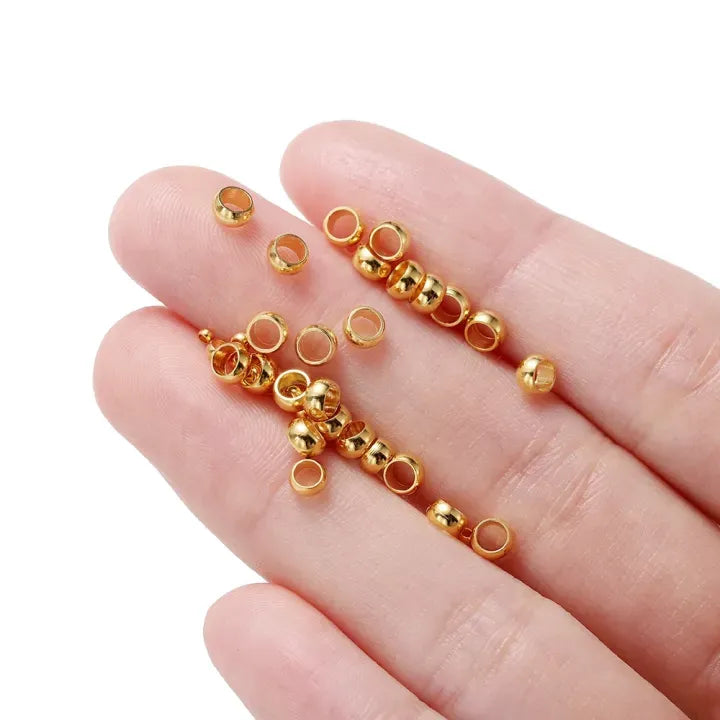 100Pcs Stainless Steel Crimp Beads & End Covers Set – 1.5mm–Stopper Spacer Beads