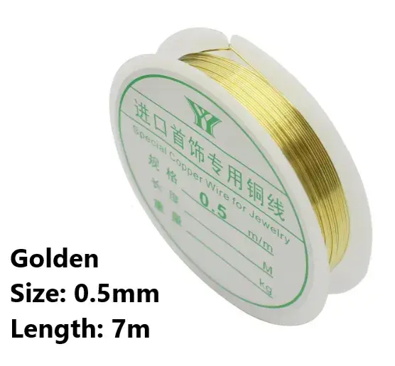 0.5mm | Golden Silver Wire for Jewellery Making - 1 Piece |