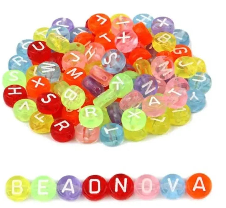 500/100 Pcs Colorful Round Alphabet Beads