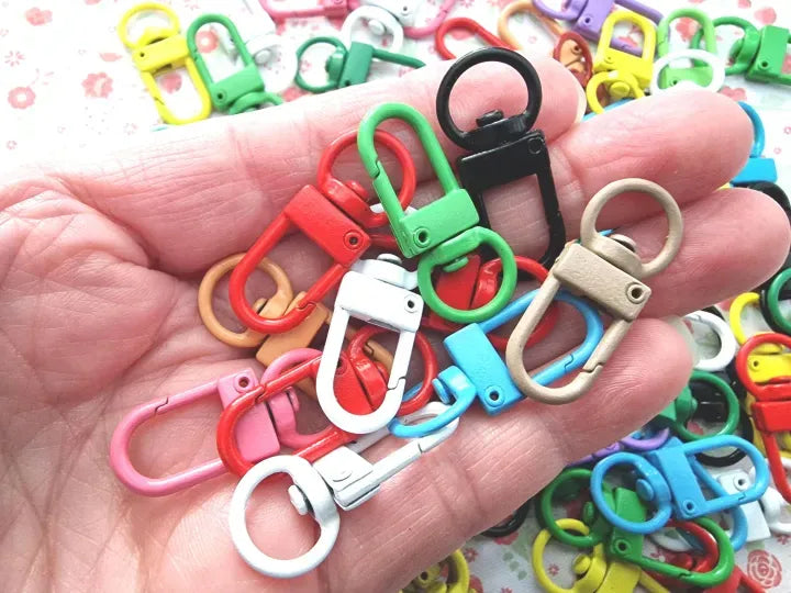 10 Pcs Pack Premium Colorful Metal Lobster Clasps – 360° Swivel Lanyard Snap Hook