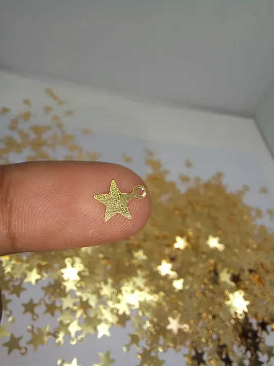 Pack of 100pcs Tiny Star Charms – 6mm Zinc Alloy Pendants