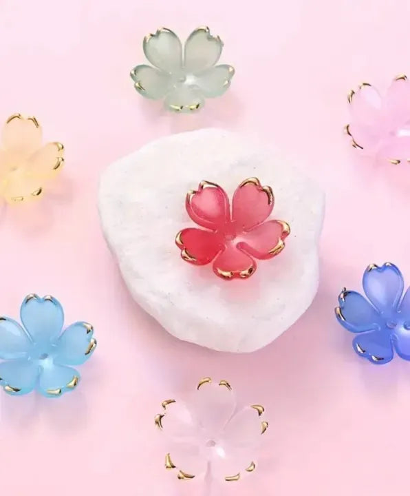 50/100pcs Acrylic Flower Beads