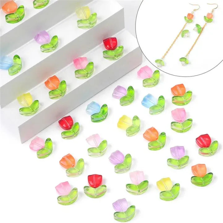 Glass Beads – Tulip | 10 Sets DIY Earrings, Bracelets & Necklace