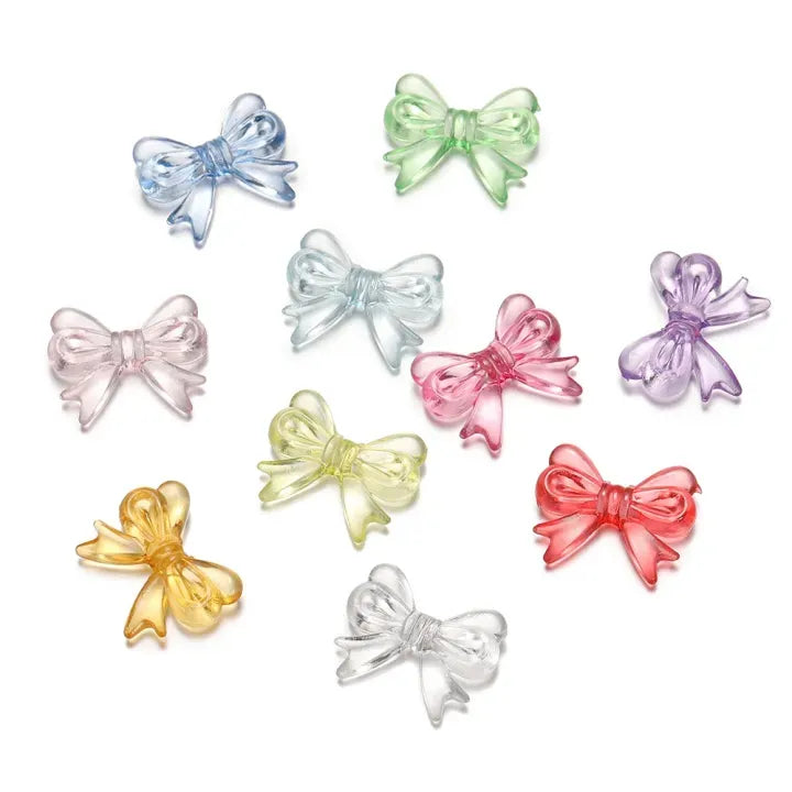 50/100pcs Acrylic Transparent Bow Beads 15×18mm |
