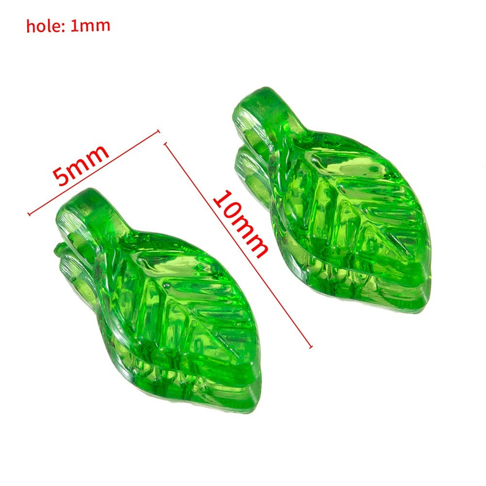 100 Acrylic Green Leaf Pendants